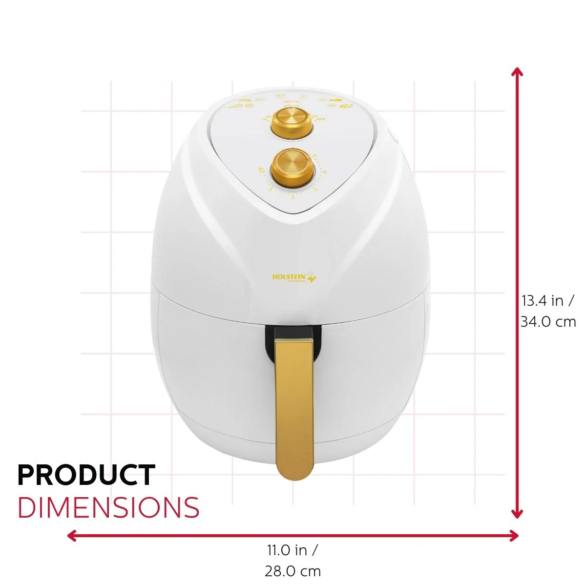 4.8QT AIR FRYER WHITE & GOLD COLOR - Image 4