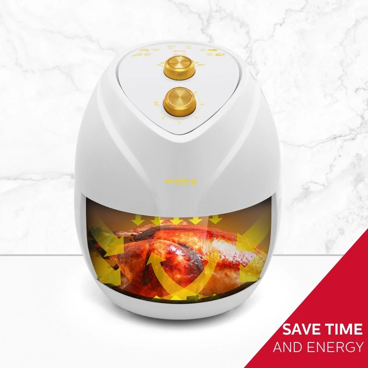 4.8QT AIR FRYER WHITE & GOLD COLOR - Image 6