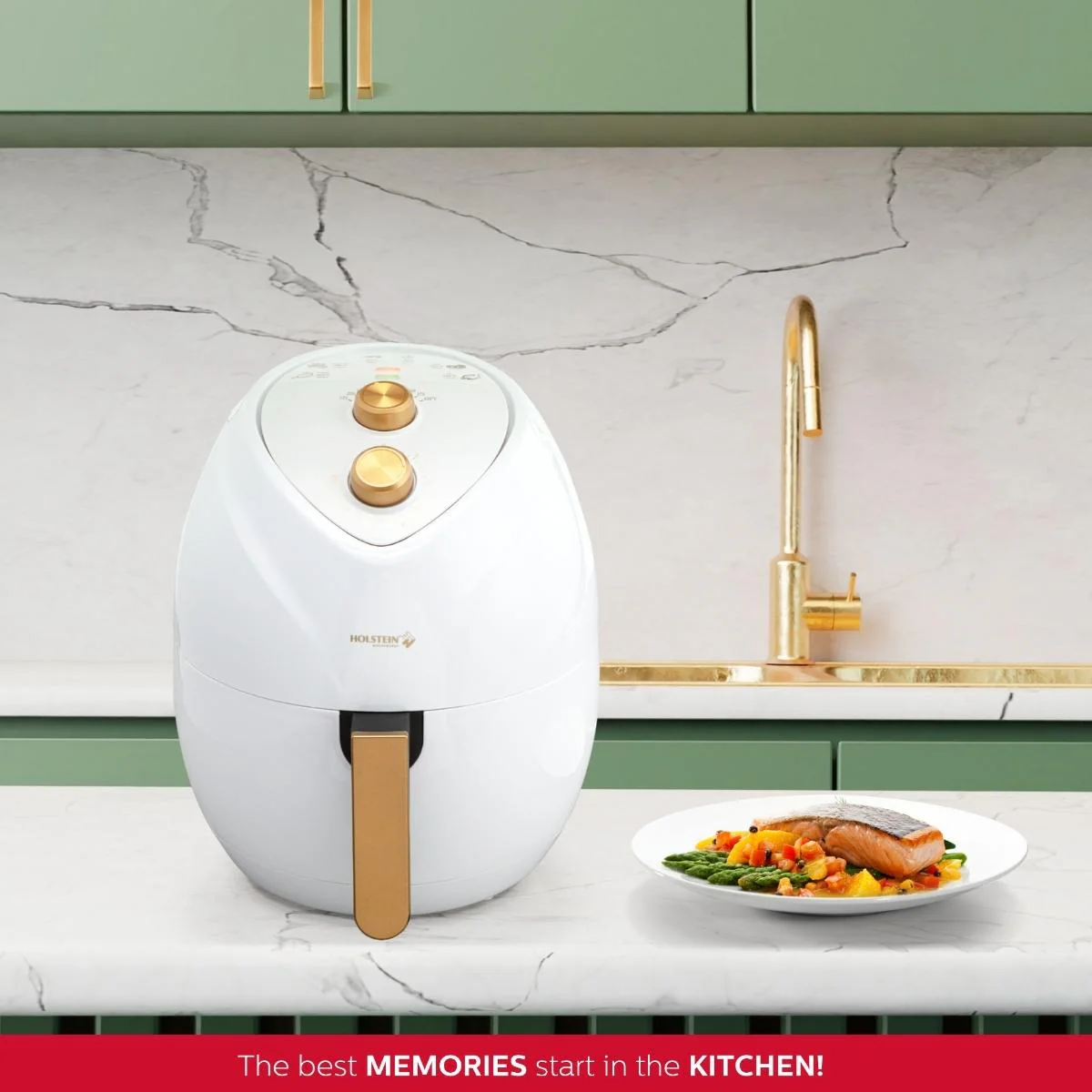 4.8QT AIR FRYER WHITE & GOLD COLOR - Image 7
